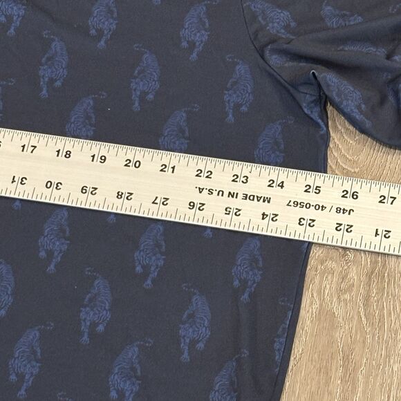 RLX Ralph Lauren Polo Shirt Mens XL Tiger All Over Print Blue Polyester Golf - Picture 5 of 7